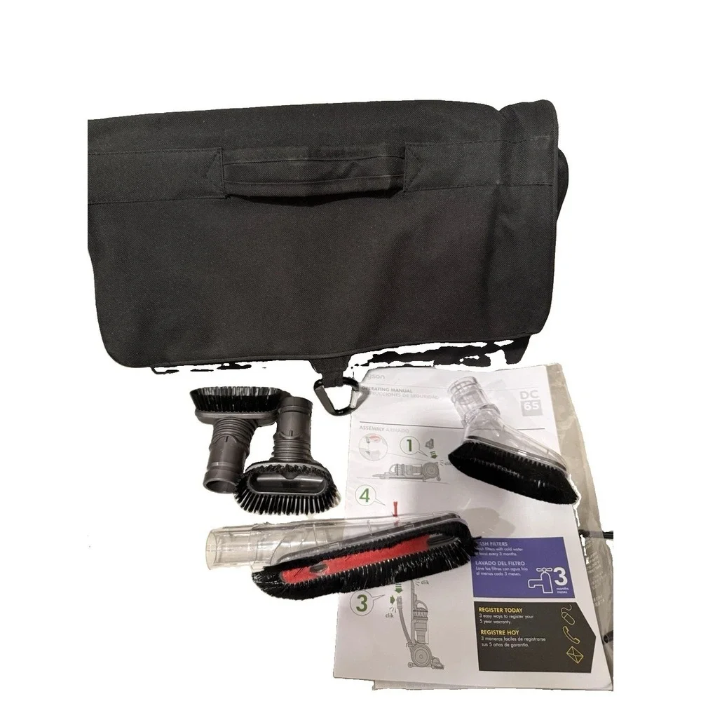Dyson DC65 Bag Organizer 4 Brushes Manual Kit OEM Up Top Pet Mattress Tool Lot